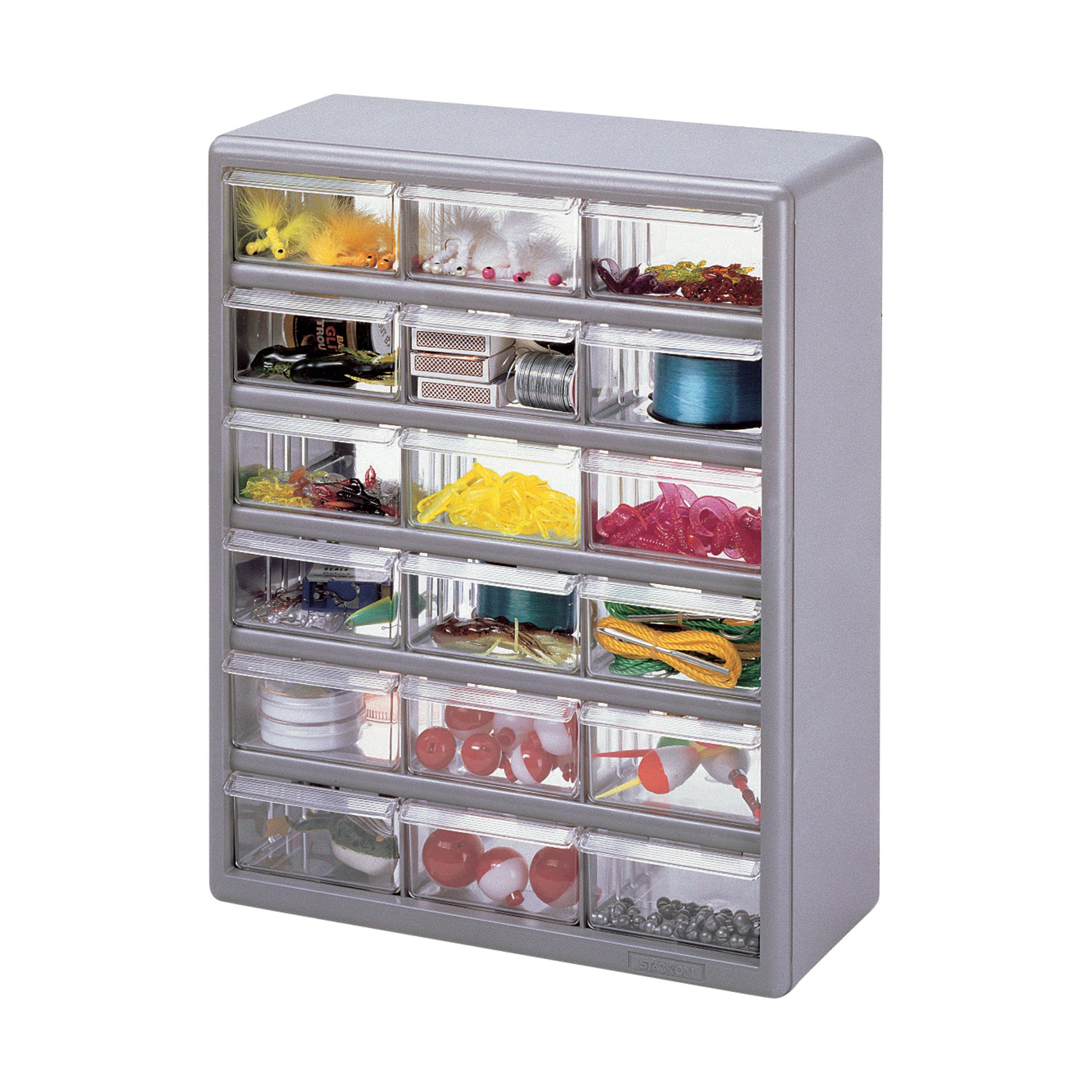 Stack-On Multi Drawer Storage Cabinet — 18 Drawer, 14 7/8in. x 6 3/8in. x 18 1/2in. Size